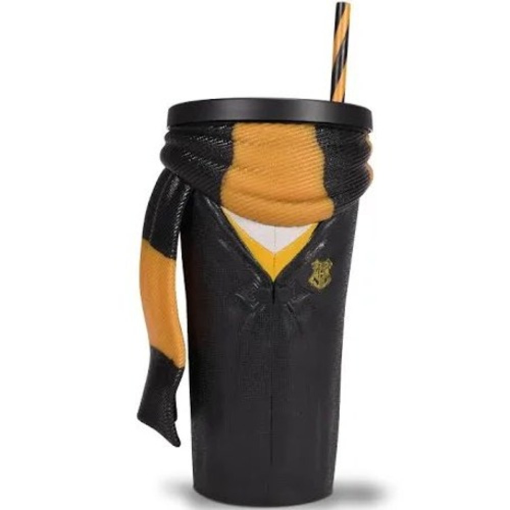 Harry Potter Hufflepuff House Uniform Tumbler with Straw Hogwarts Crest Cup